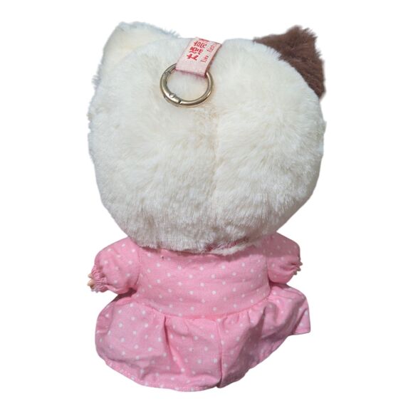 Baby Three Kitten Wardrobe Special Eyes Calico Plush Keychain Pink Dress New - Picture 4 of 4
